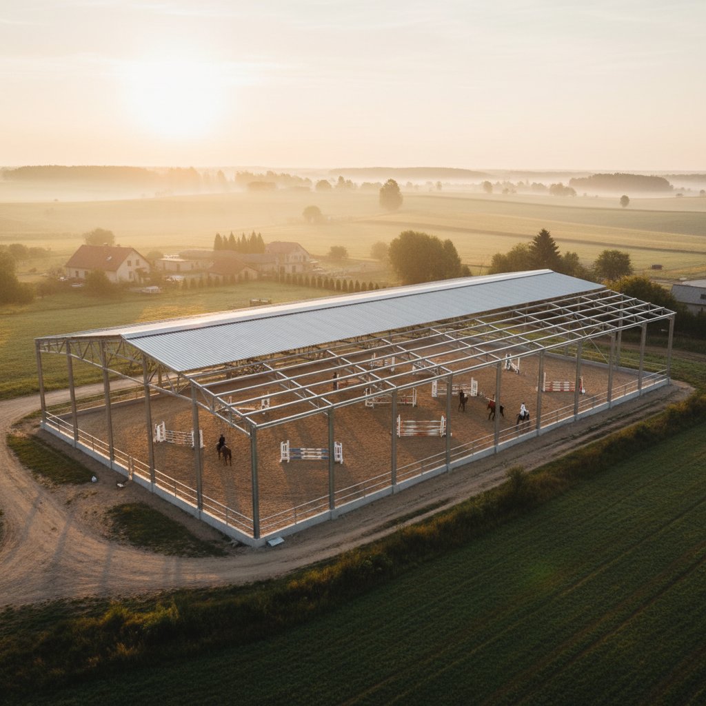 Show-jumping arena 30×60 m: real cases and ROI